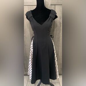 Bettie Page 50's Black Polka Dot Sun Dress By Tatyana Rockabilly Style Womens XS